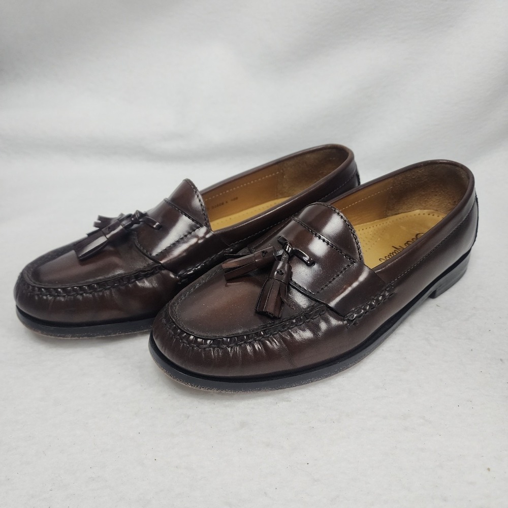 Cole Haan Pinch 03508 Mens US 8.5 D Loafers Brown Leather Tassel Slip On Shoes